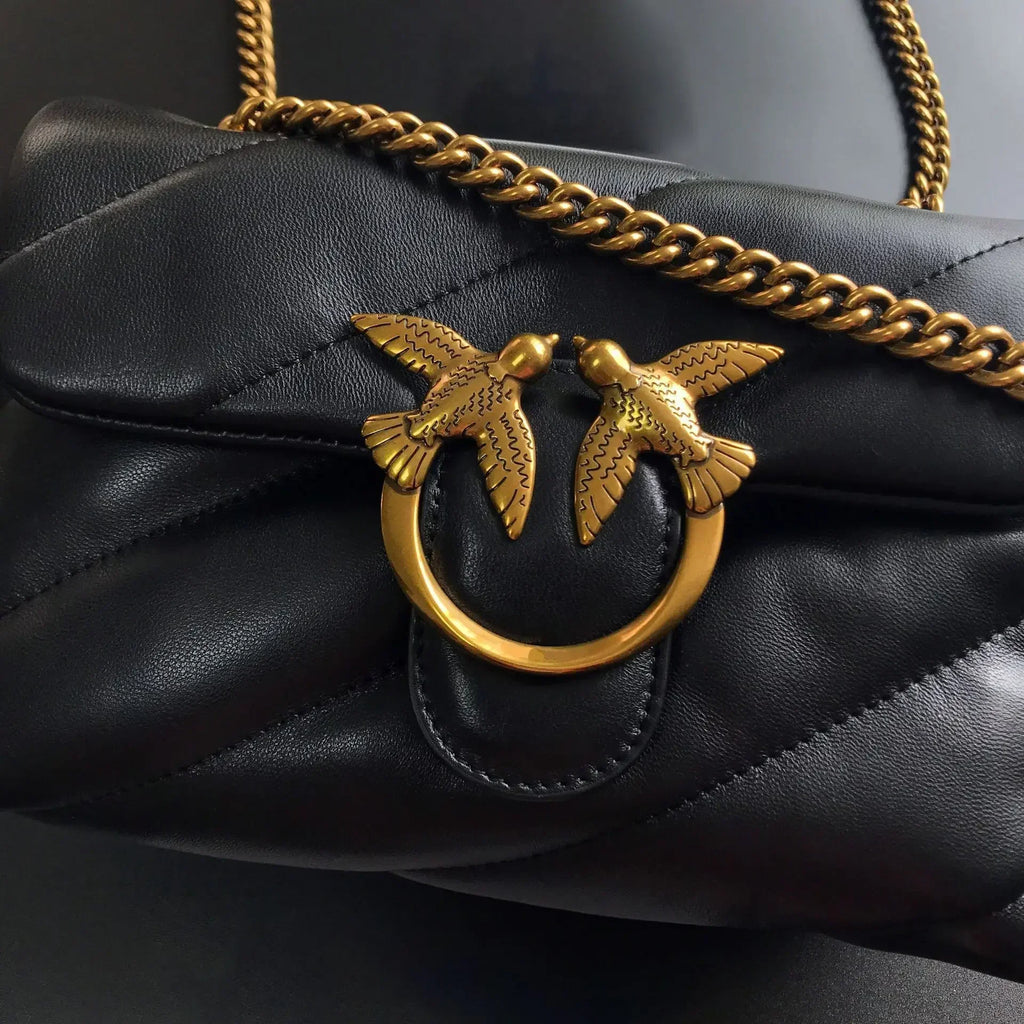 Genuine Leather Swallow Chain Crossbody Bag