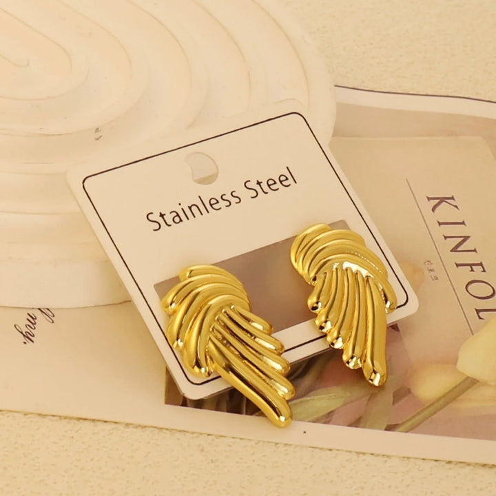 Gold-Plated Geometric Stud Earrings