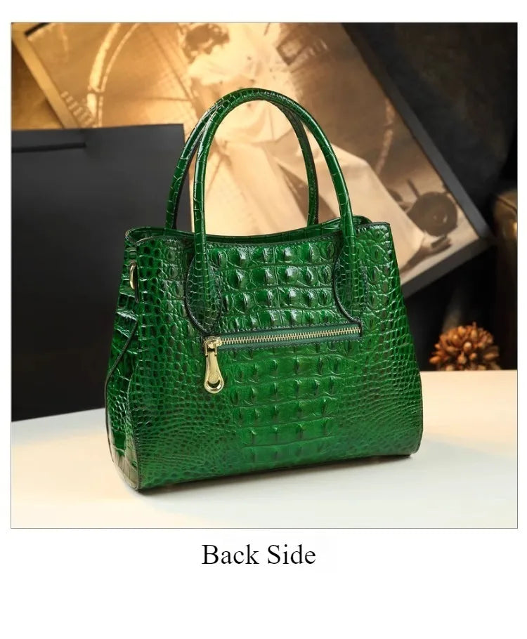 Crocodile Pattern Large Capacity Handheld Shoulder Bag
