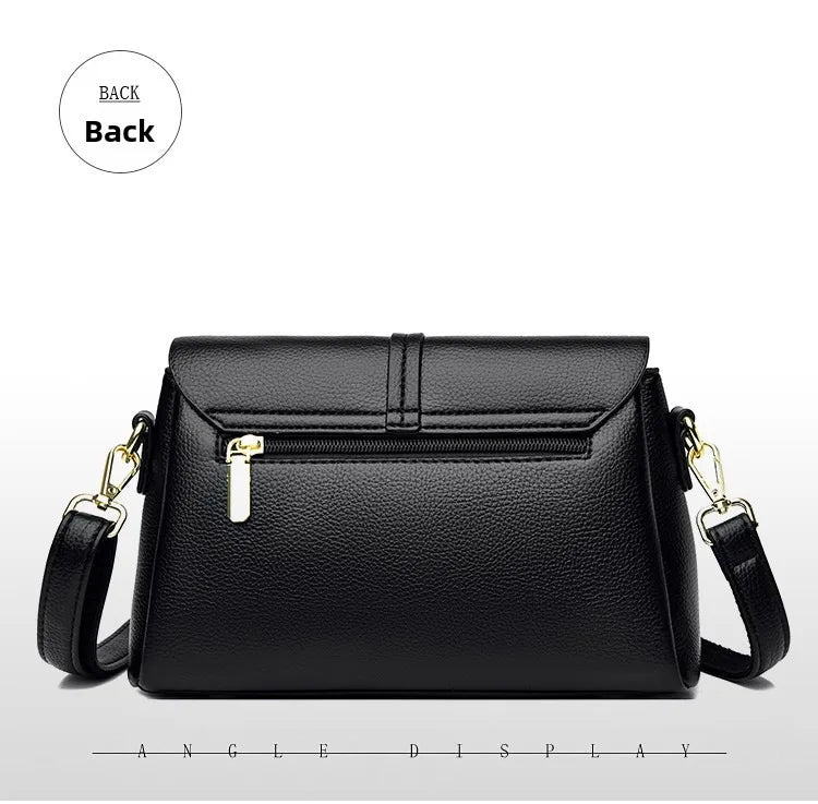 Women's Soft Real Leather Horizontal Crossbody Bag