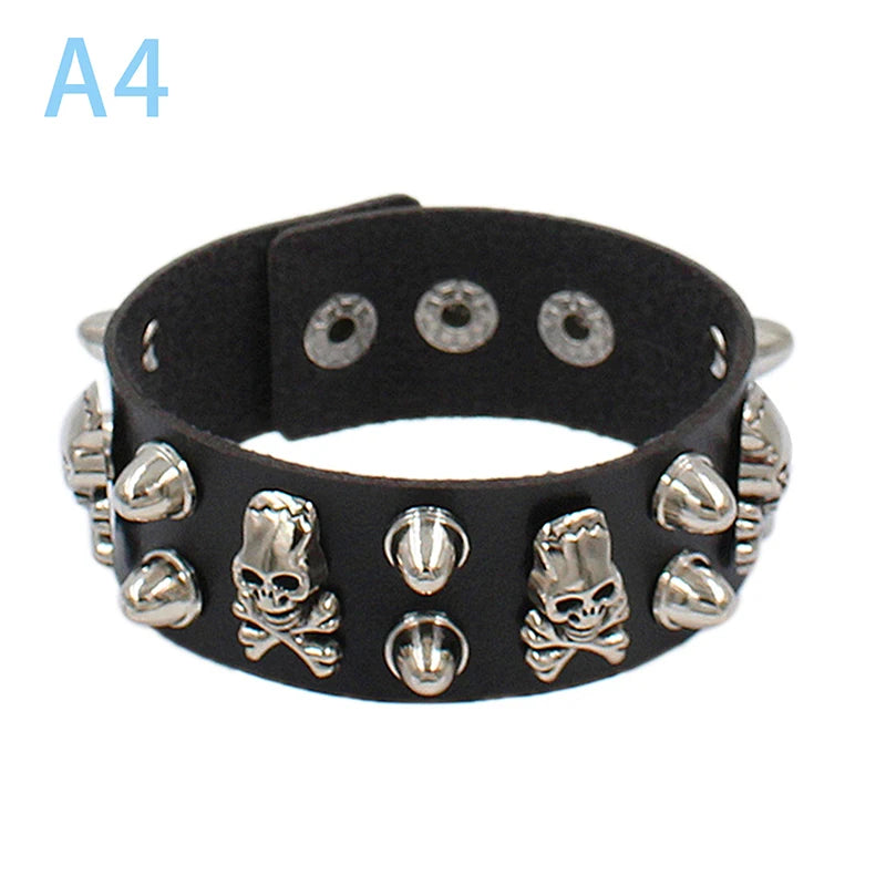 Punk Spike PU Leather Bracelet