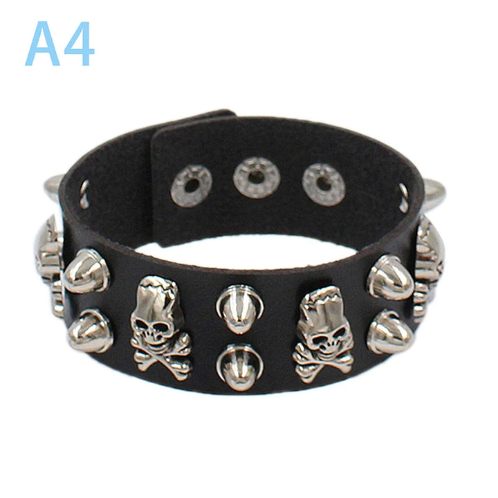 Punk Spike PU Leather Bracelet