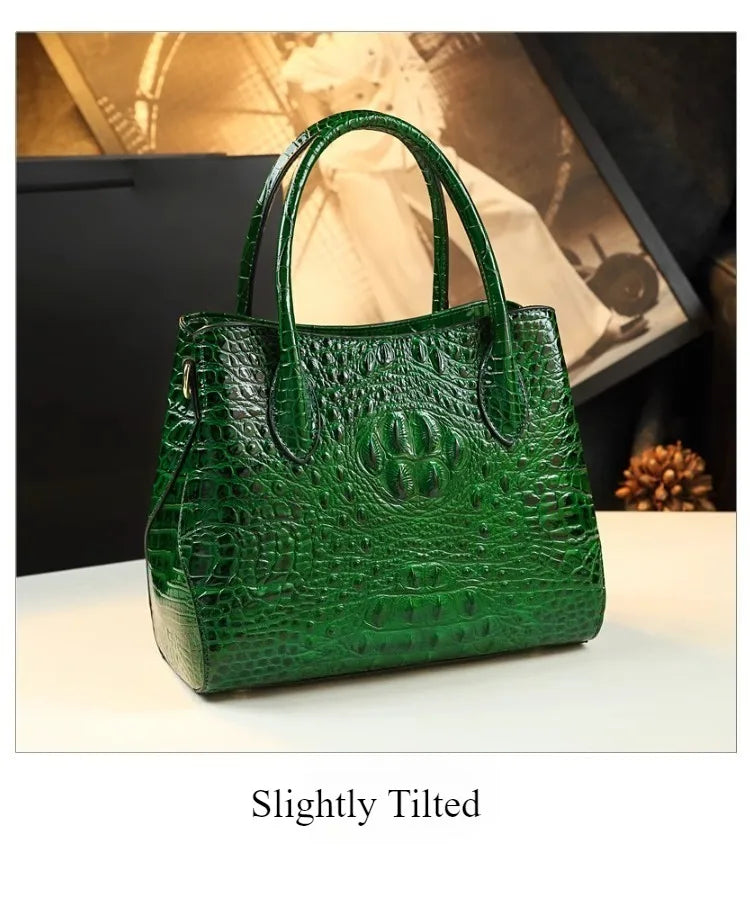 Crocodile Pattern Large Capacity Handheld Shoulder Bag