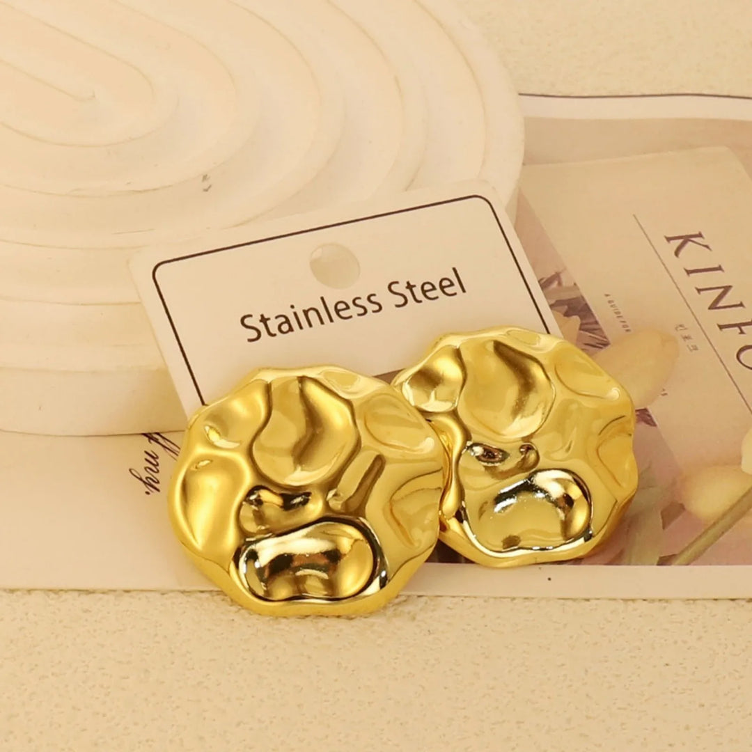 Gold-Plated Geometric Stud Earrings