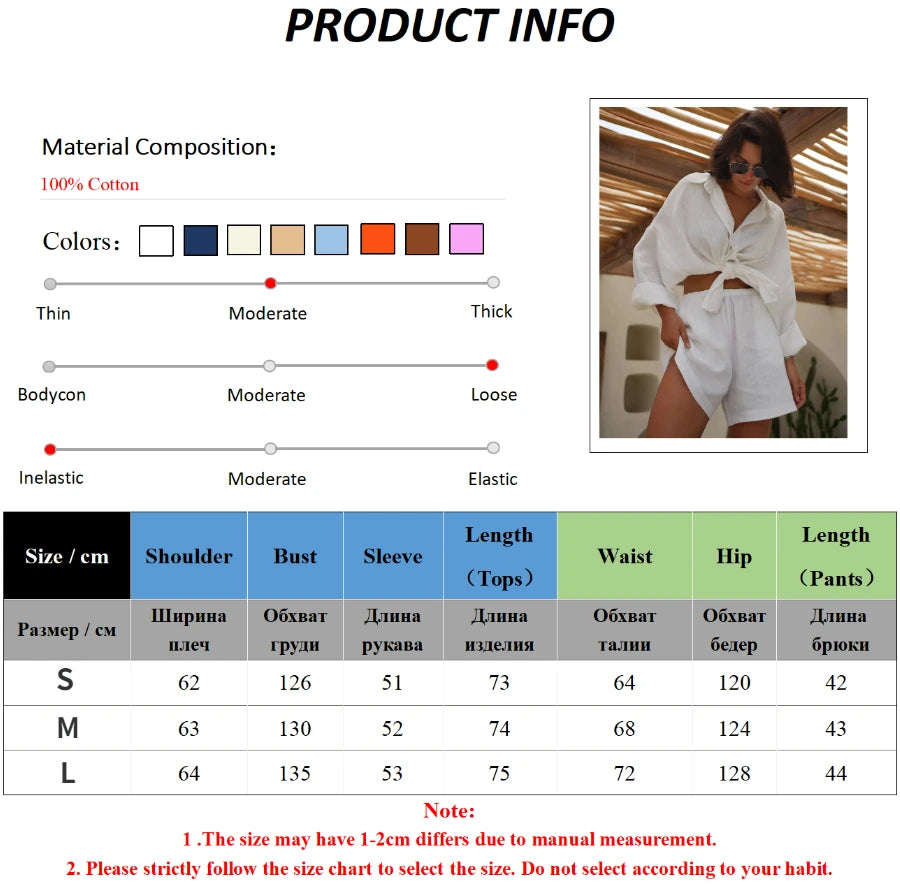 Bornladies 100% Cotton Lantern Sleeve Shirt and Shorts 2-Piece Set