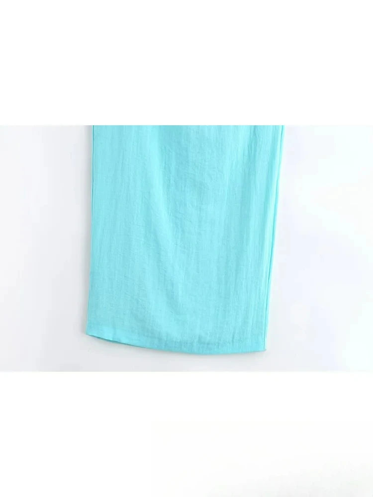 KONDALA Light Blue One-Shoulder Pleated Asymmetric Dress