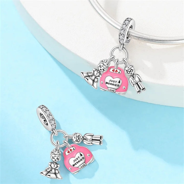 925 Sterling Silver Floral Bouquet Charm
