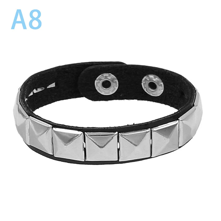 Punk Spike PU Leather Bracelet