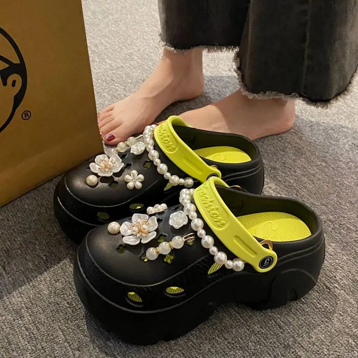 Women's Pearl-Accent Platform Clogs