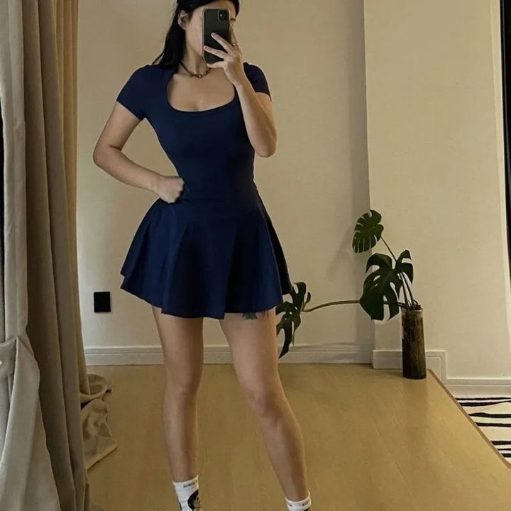 Women's Draped Short-Sleeve Dress – Easy Everyday Style