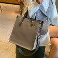 Large Capacity Genuine Cowhide Leather Rectangle Shoulder Bag