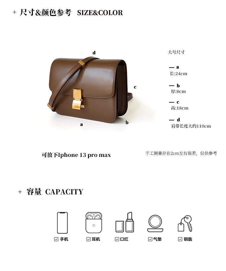 Luxury Genuine Leather Designer Handbag for Women