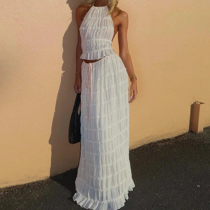Women's Boho Backless Two-Piece Set