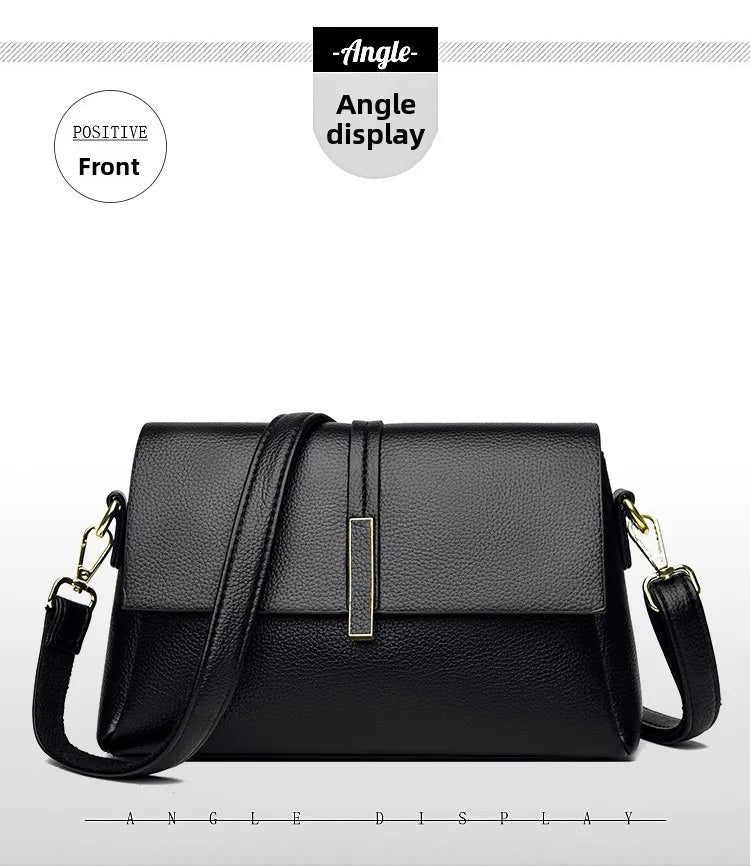 Women's Soft Real Leather Horizontal Crossbody Bag