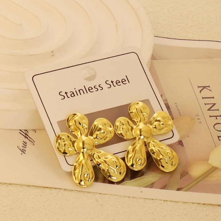 Gold-Plated Geometric Stud Earrings