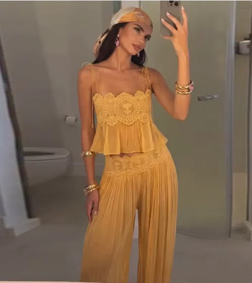 Women's Boho Sleeveless Two-Piece Set