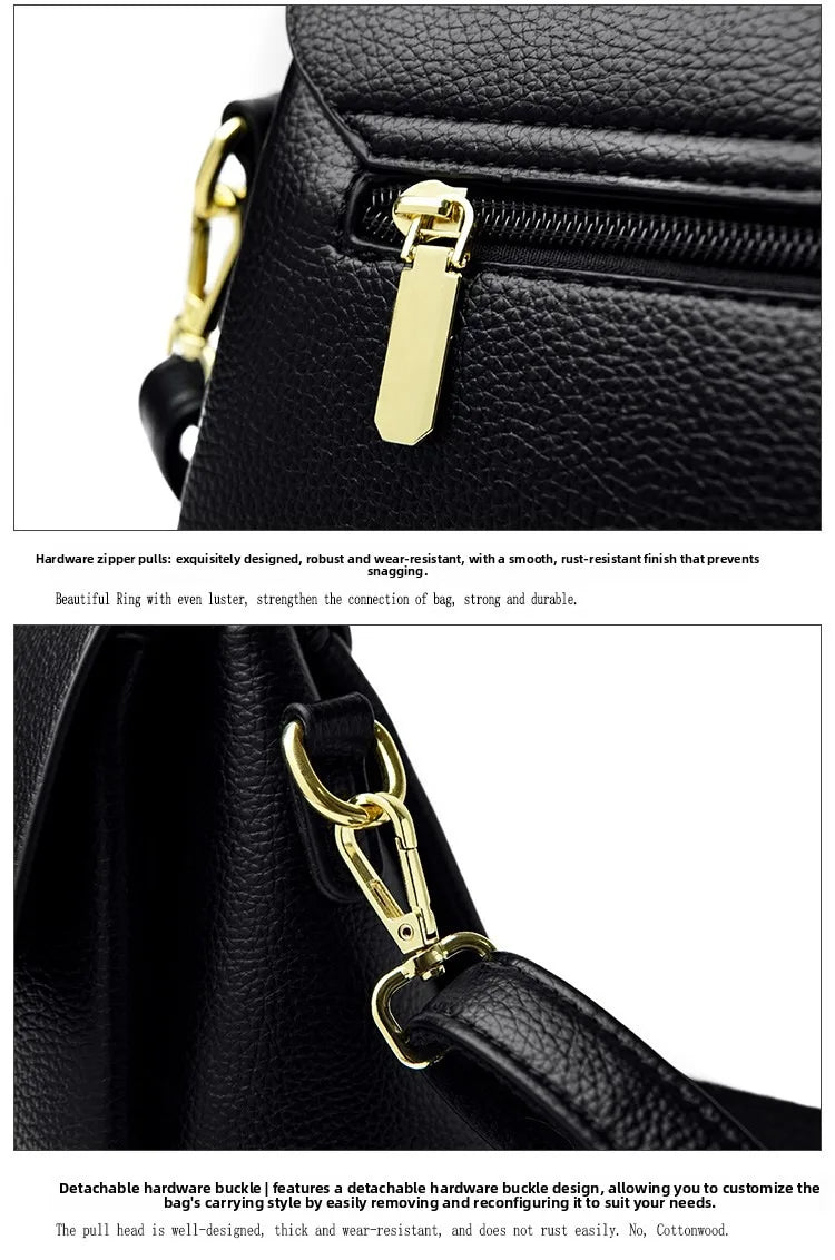 Women's Soft Real Leather Horizontal Crossbody Bag