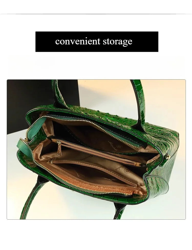 Crocodile Pattern Large Capacity Handheld Shoulder Bag