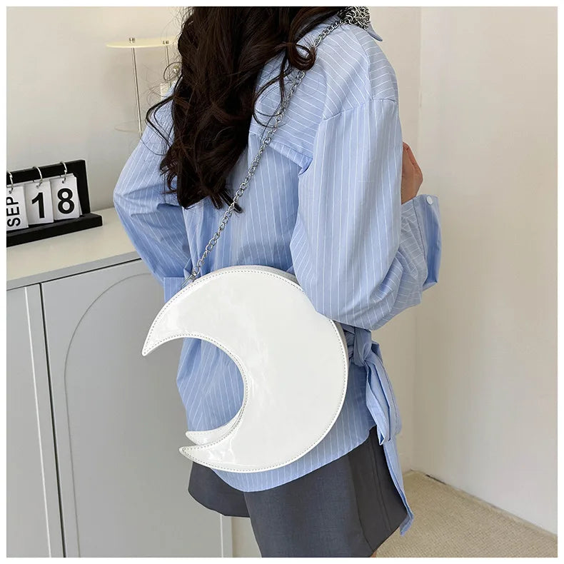 Women's Semi-Circular Crescent Shoulder and Crossbody Handbag