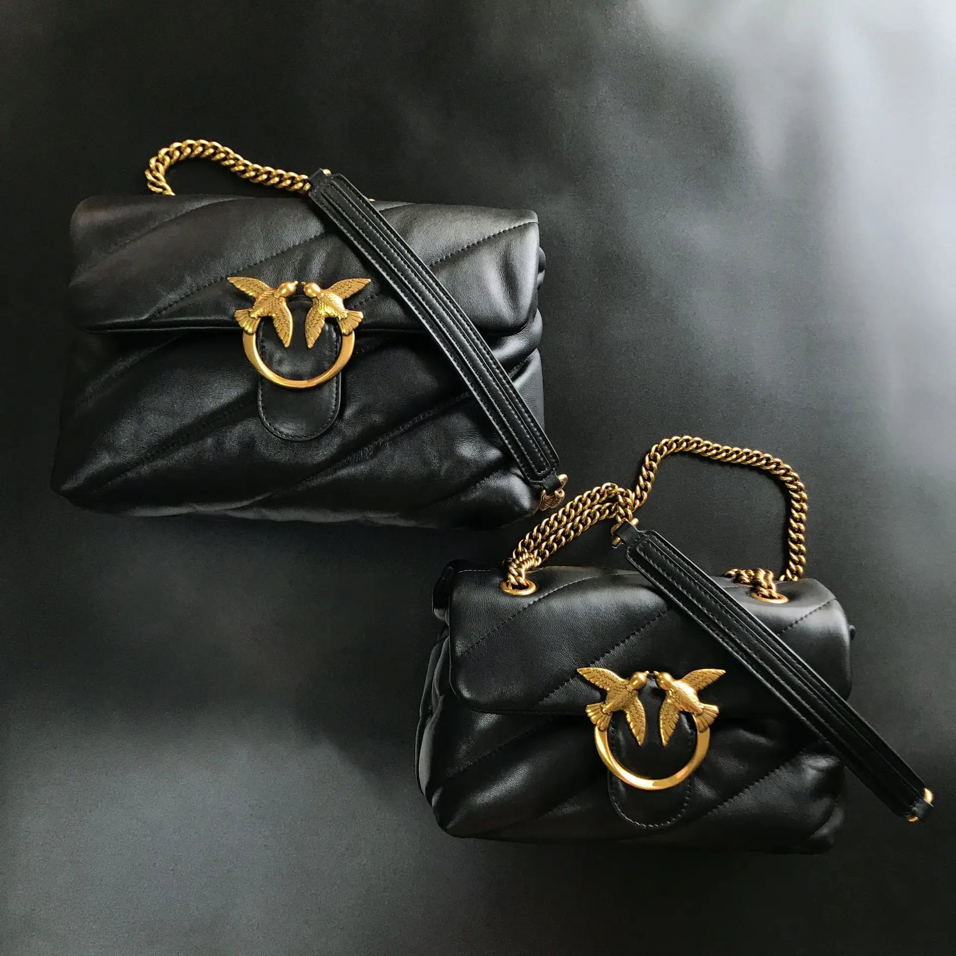 Genuine Leather Swallow Chain Crossbody Bag
