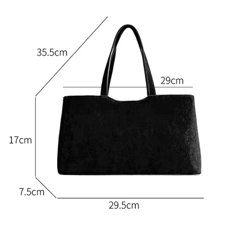 Retro Suede Shoulder Tote Bag for Women