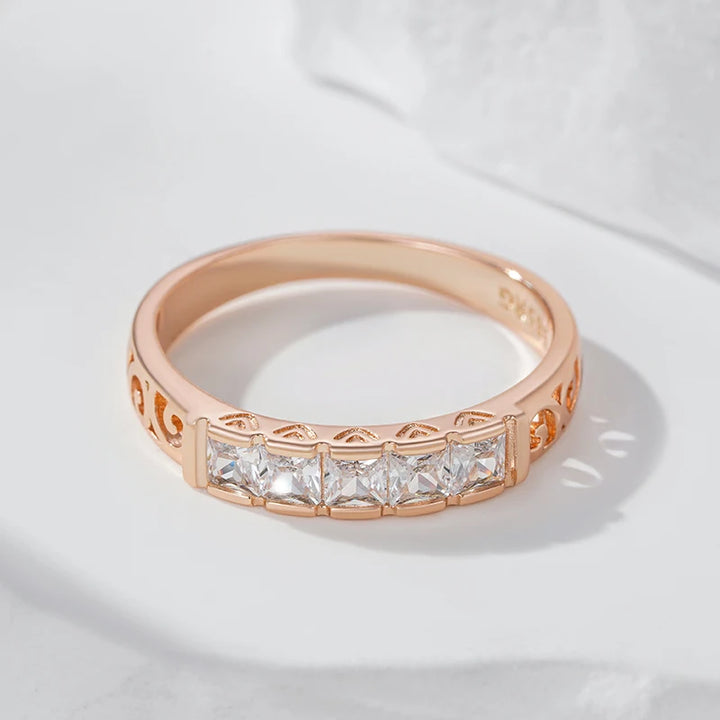 Rose Gold-Plated Floral Cocktail Ring