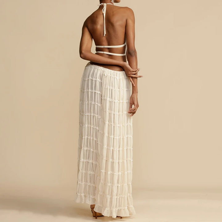 Women's Boho Backless Two-Piece Set