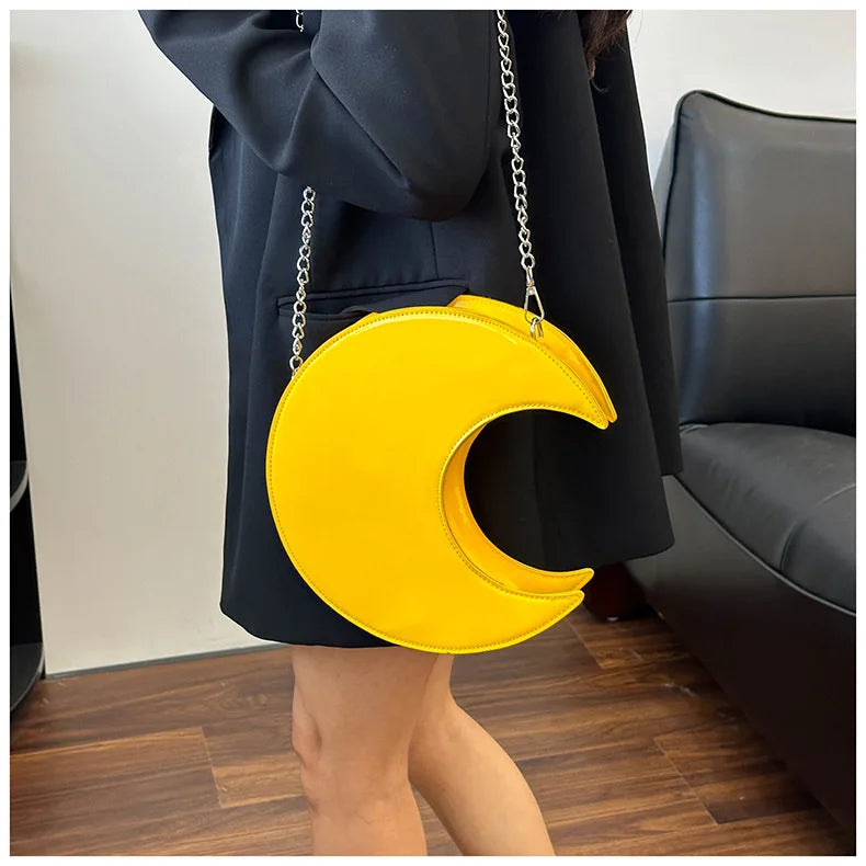 Women's Semi-Circular Crescent Shoulder and Crossbody Handbag