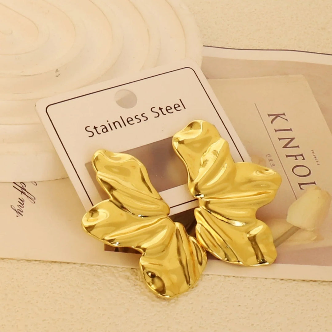 Gold-Plated Geometric Stud Earrings