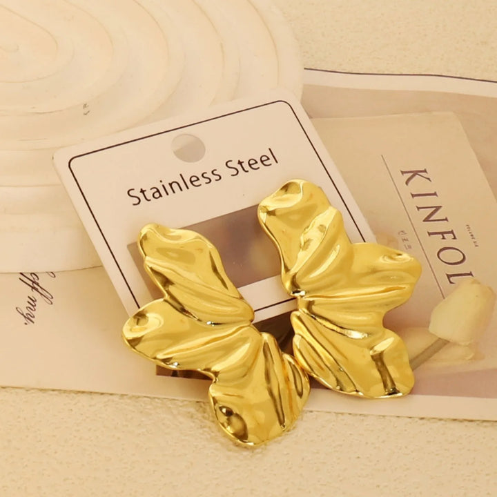Gold-Plated Geometric Stud Earrings