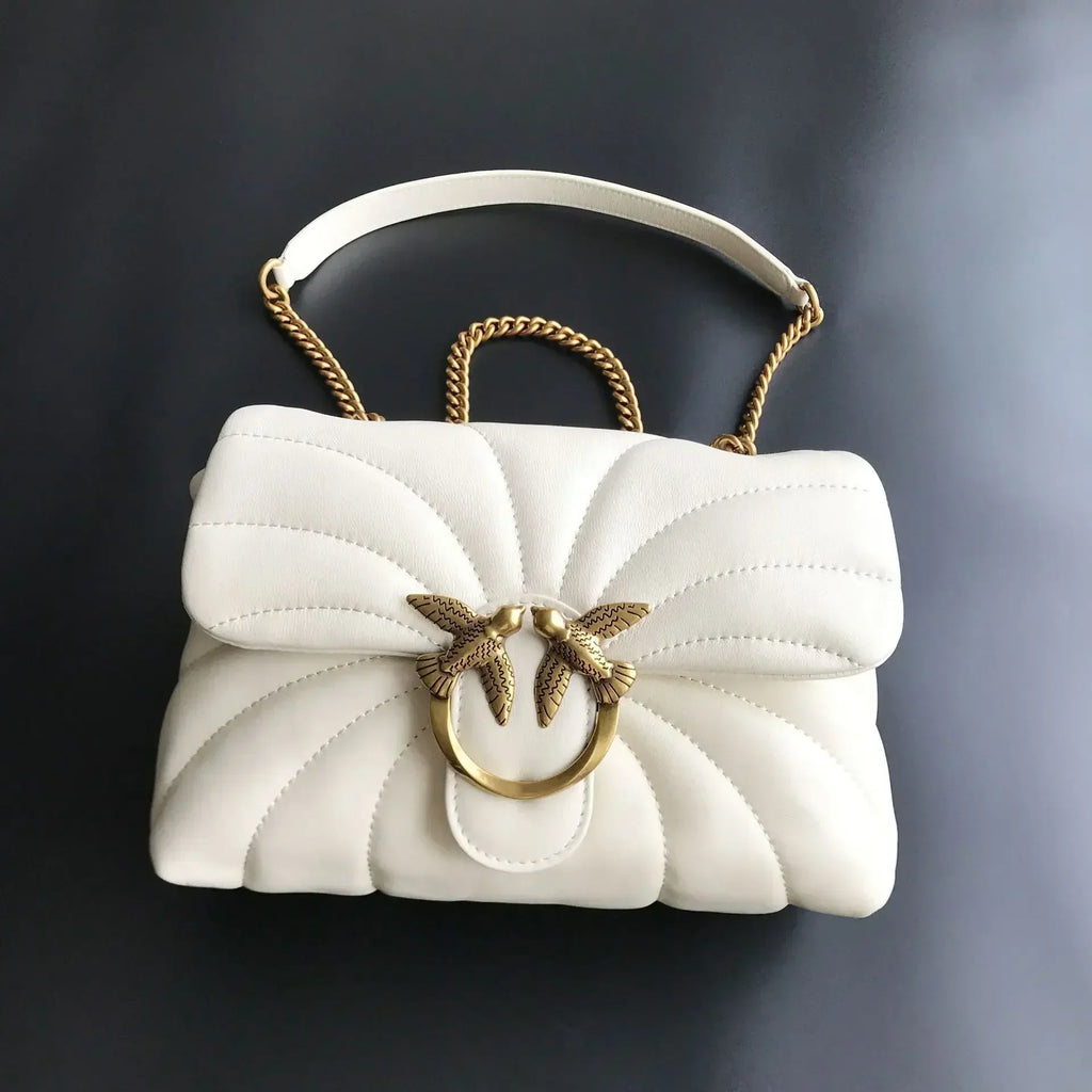 Genuine Leather Swallow Chain Crossbody Bag