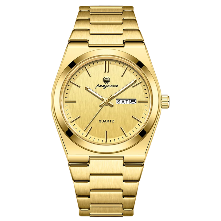 PAAZOMU Luxury Sport Quartz Man Wristwatch Waterproof Luminous Date Week Men Watches Stainless Steel Men's Watch Male Reloj+box