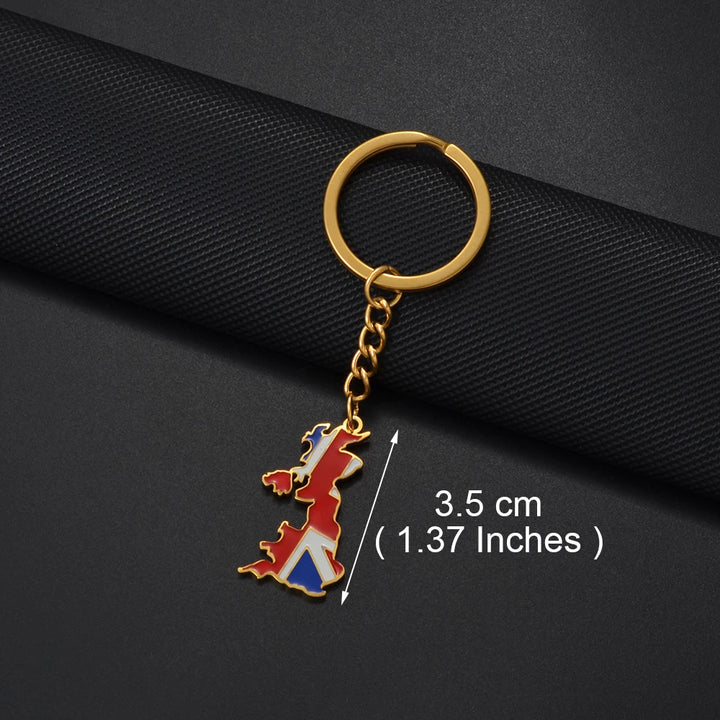 World Map Flag Keychain