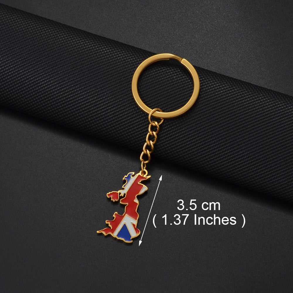 Stainless Steel Flag Keychain