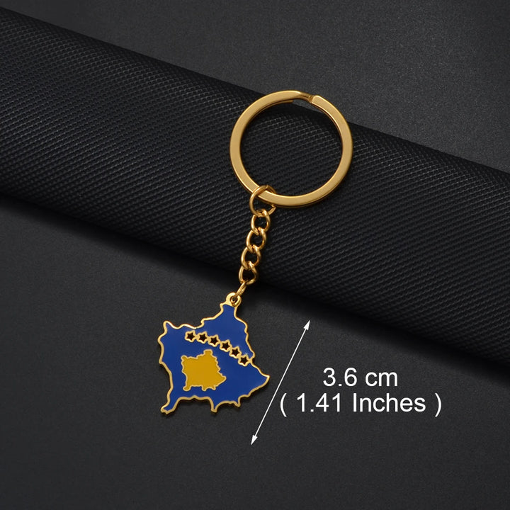 World Map Flag Keychain