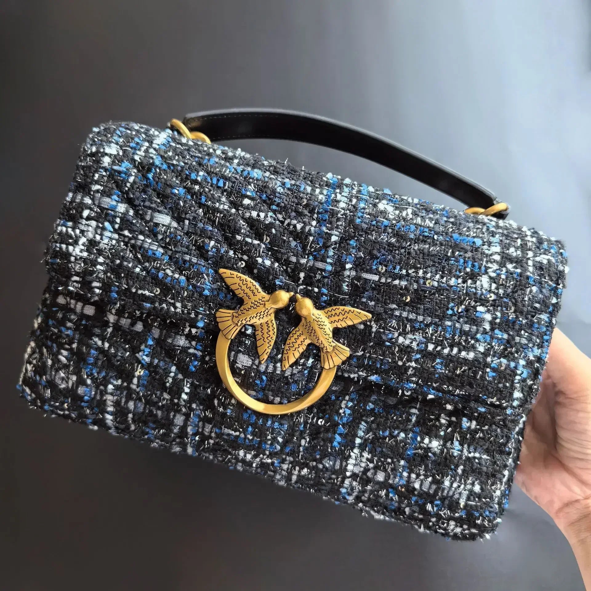 Genuine Leather Swallow Chain Crossbody Bag