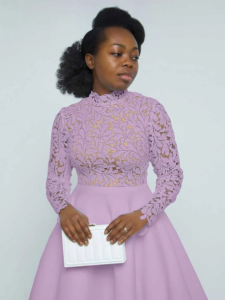 Women's Lace Midi Dress – Elegant Occasion Style