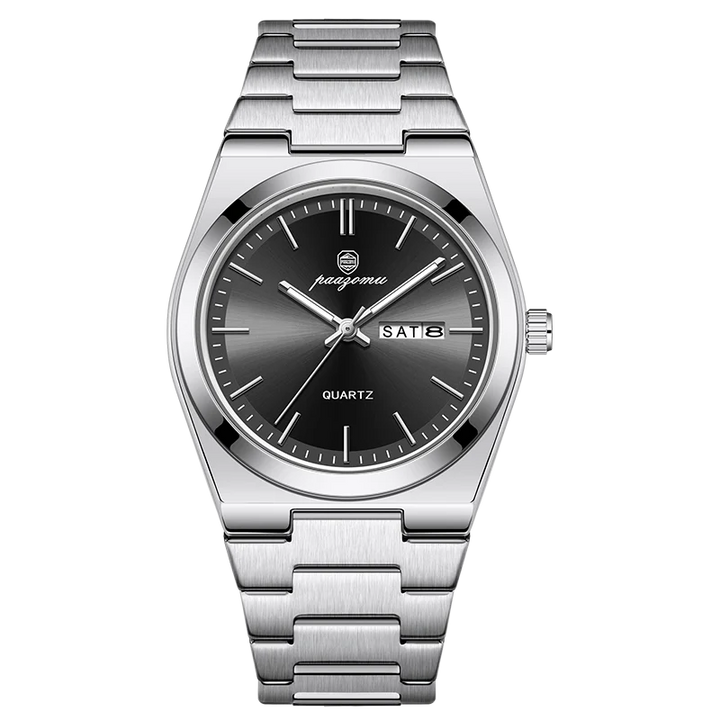 PAAZOMU Luxury Sport Quartz Man Wristwatch Waterproof Luminous Date Week Men Watches Stainless Steel Men's Watch Male Reloj+box