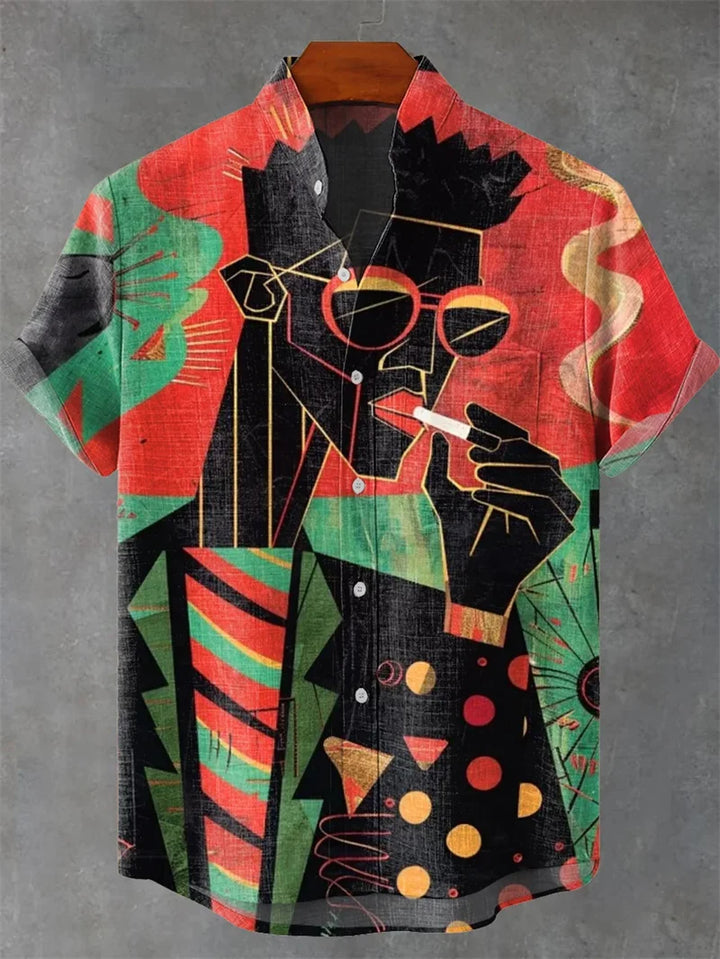 Men's Linen-Blend Short-Sleeve Shirt – Relaxed Fit