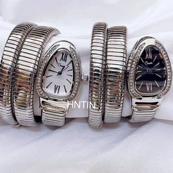 Women's Snake Bracelet Watch – Roman Numeral Quartz