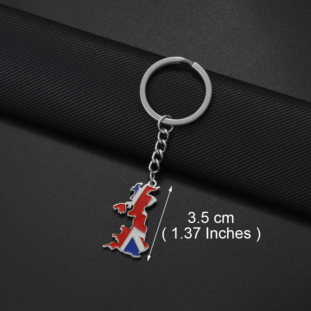 Stainless Steel Flag Keychain