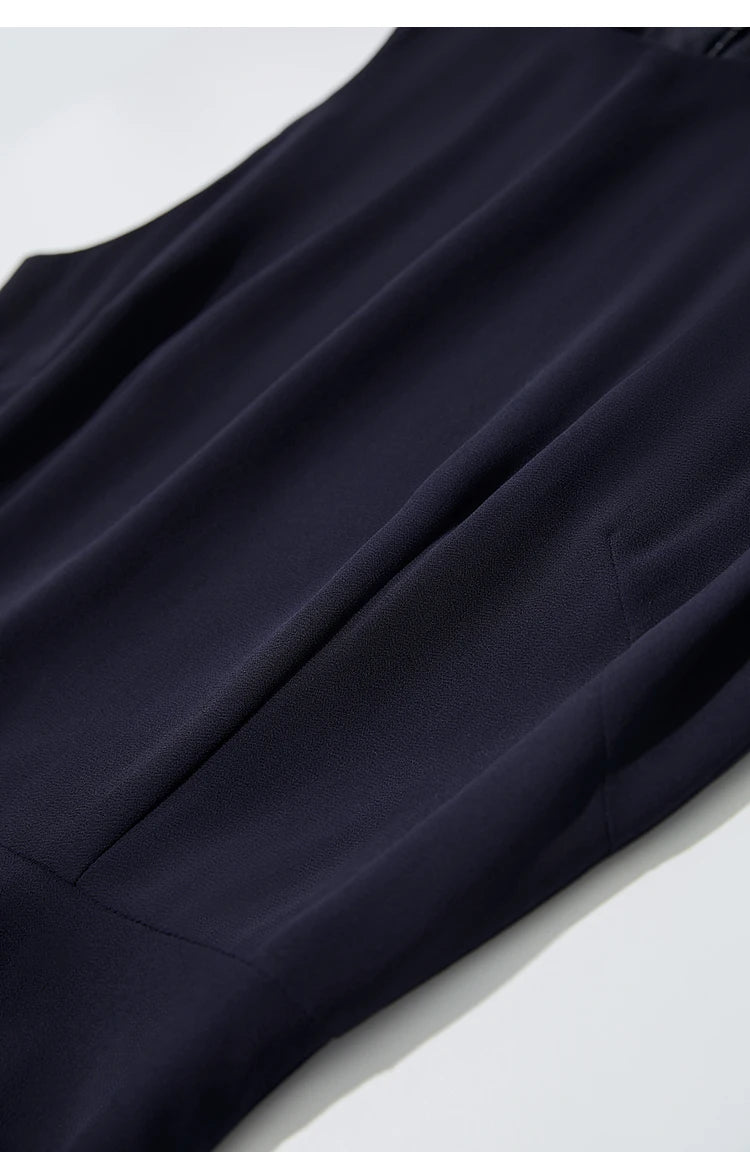 Amii Minimalist Sleeveless O-Neck Slim Midi Dress