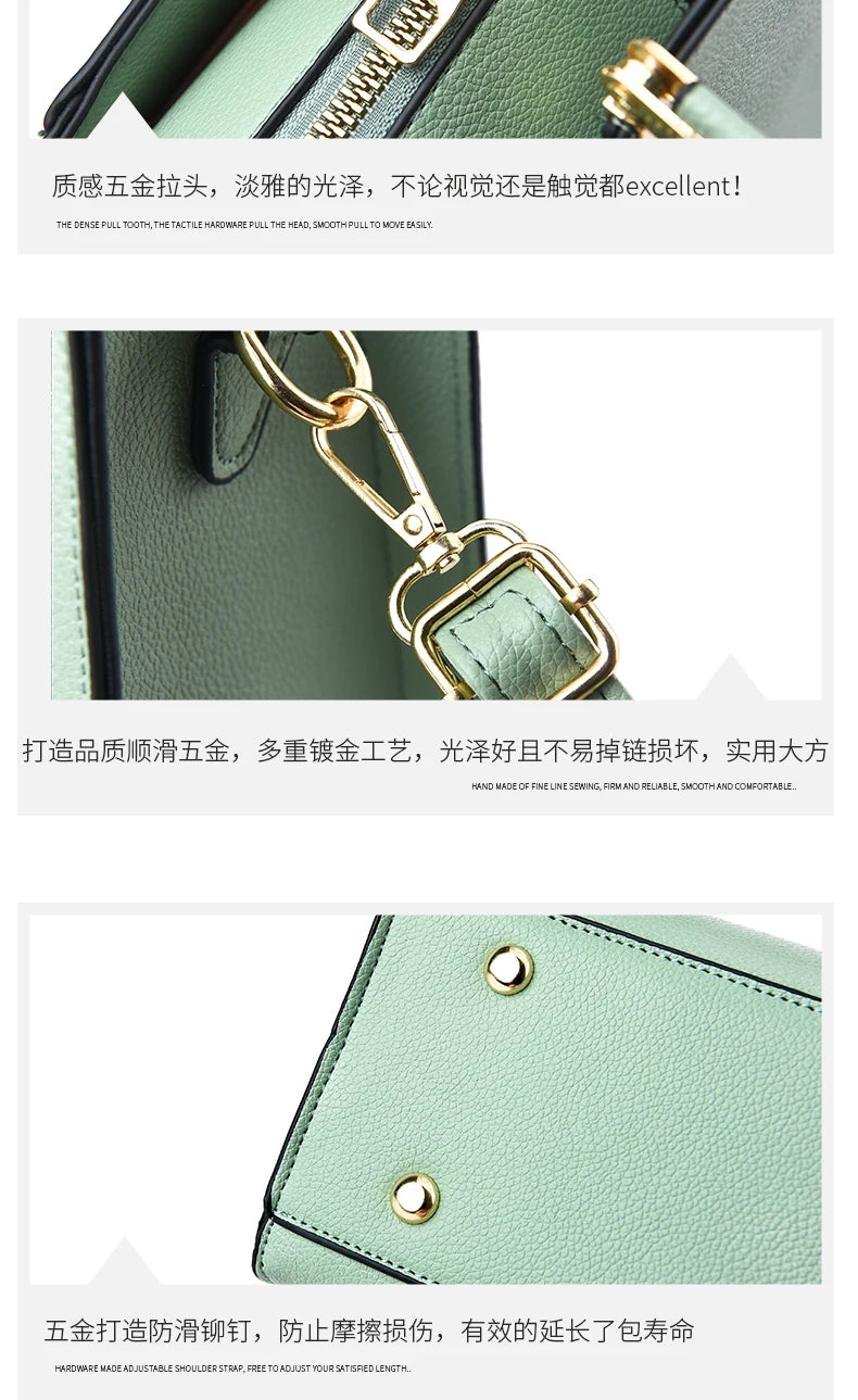 Women's Small Square Shoulder Bag with Silk Scarf Pendant