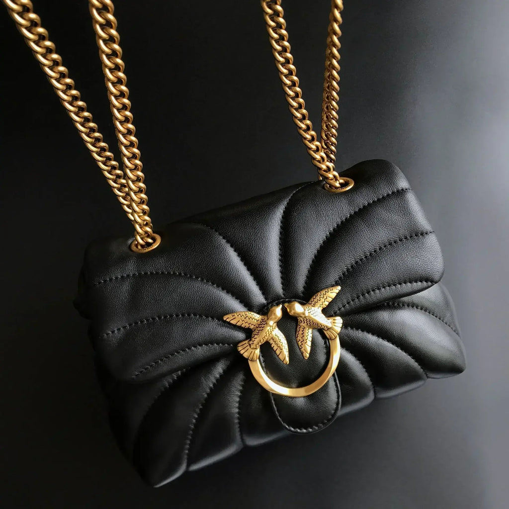 Genuine Leather Swallow Chain Crossbody Bag
