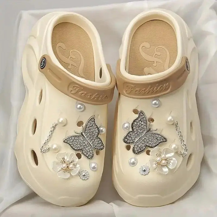 Women's Pearl-Accent Platform Clogs
