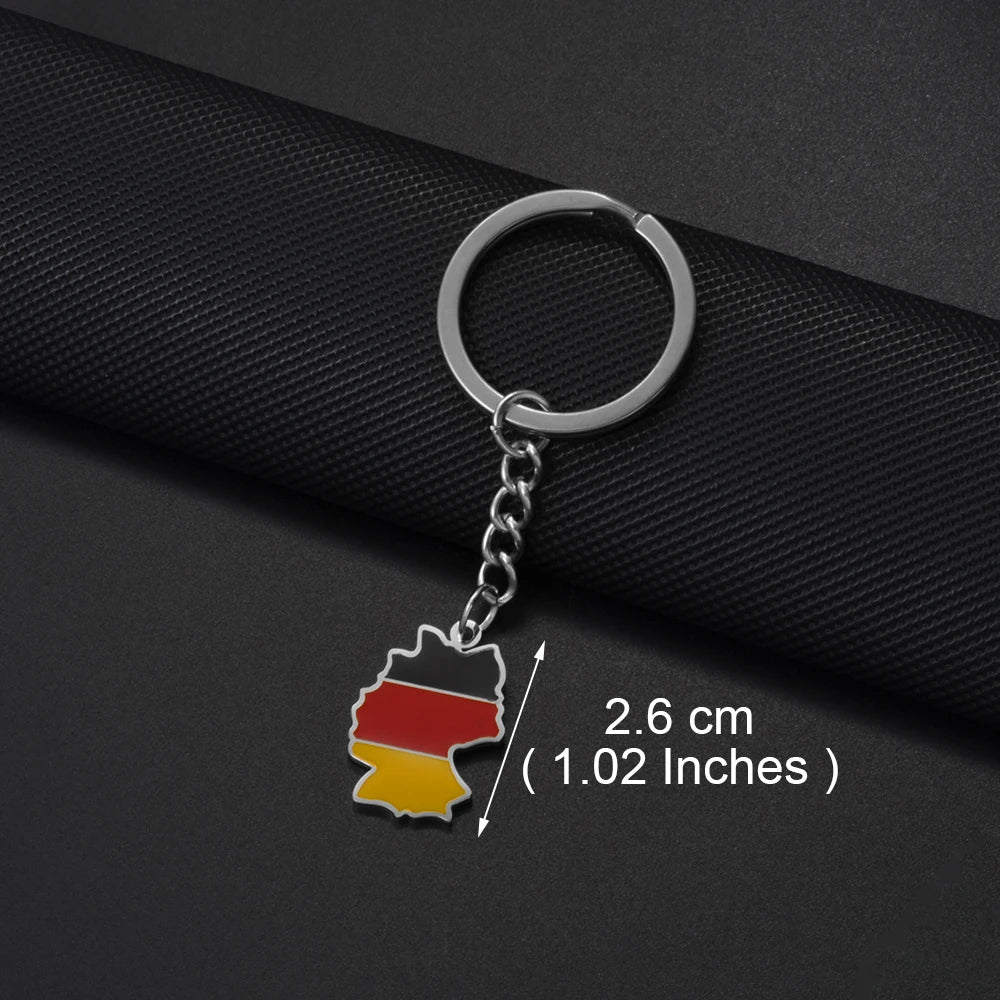 World Map Flag Keychain