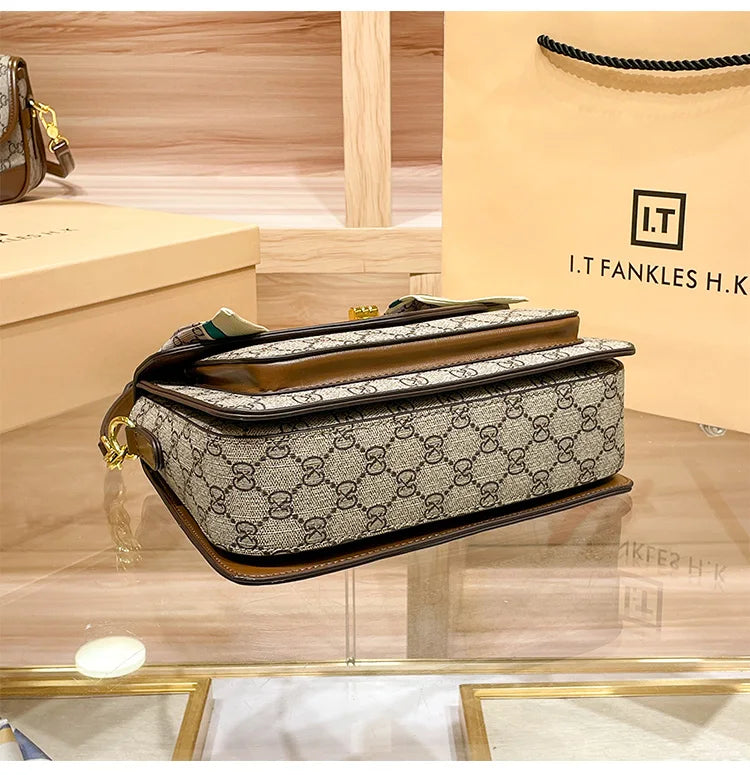 Color Blocked High-End Handbag and Crossbody Shoulder Bag