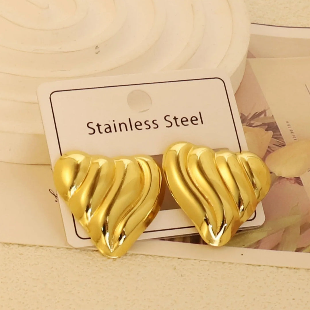 Gold-Plated Geometric Stud Earrings