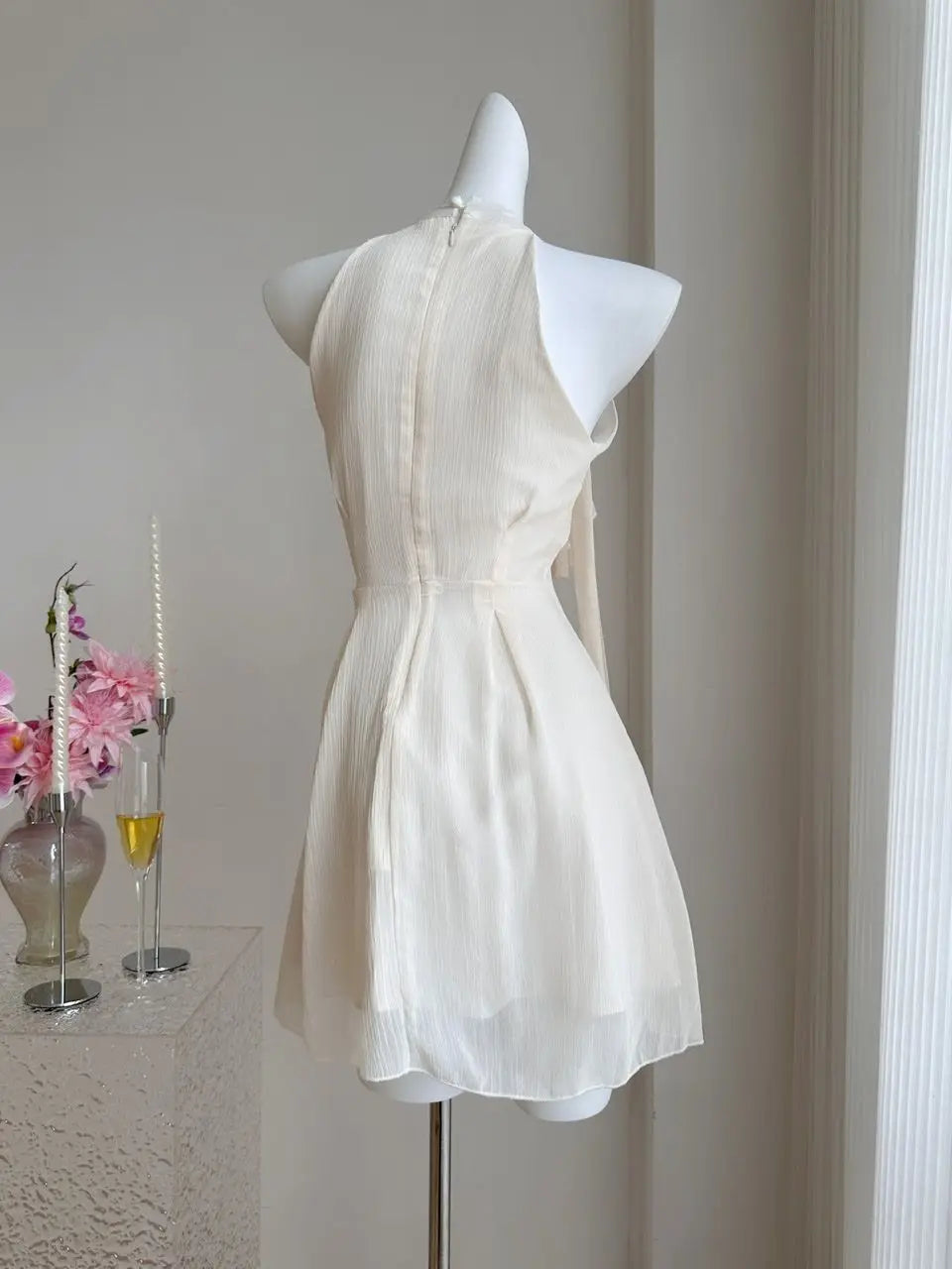 2025 New French Style Halter Neck Sleeveless Women Dress Sexy Spaghetti Strap Irregular Hem Rhinestone Mini Summer Party Dresse