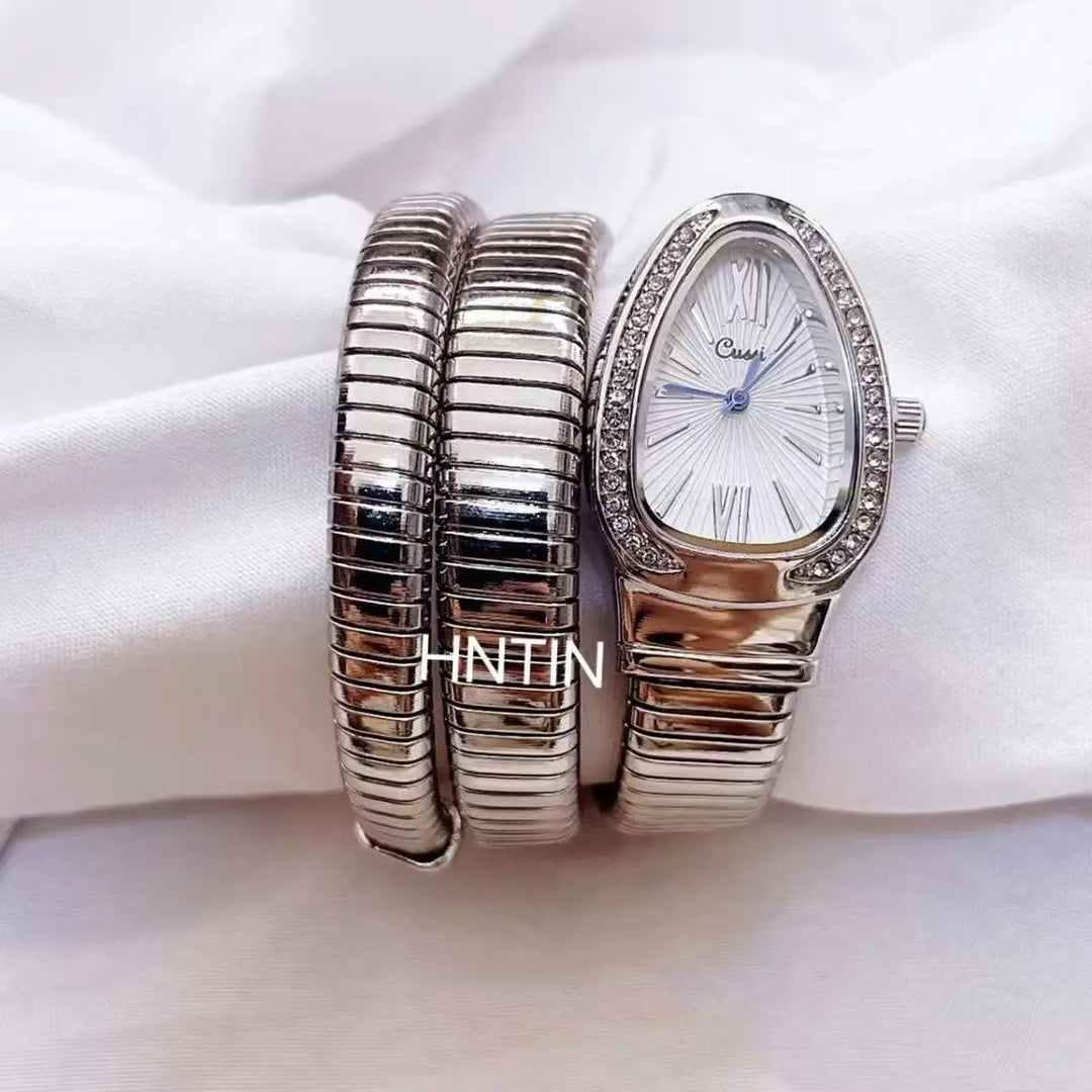 Women's Snake Bracelet Watch – Roman Numeral Quartz